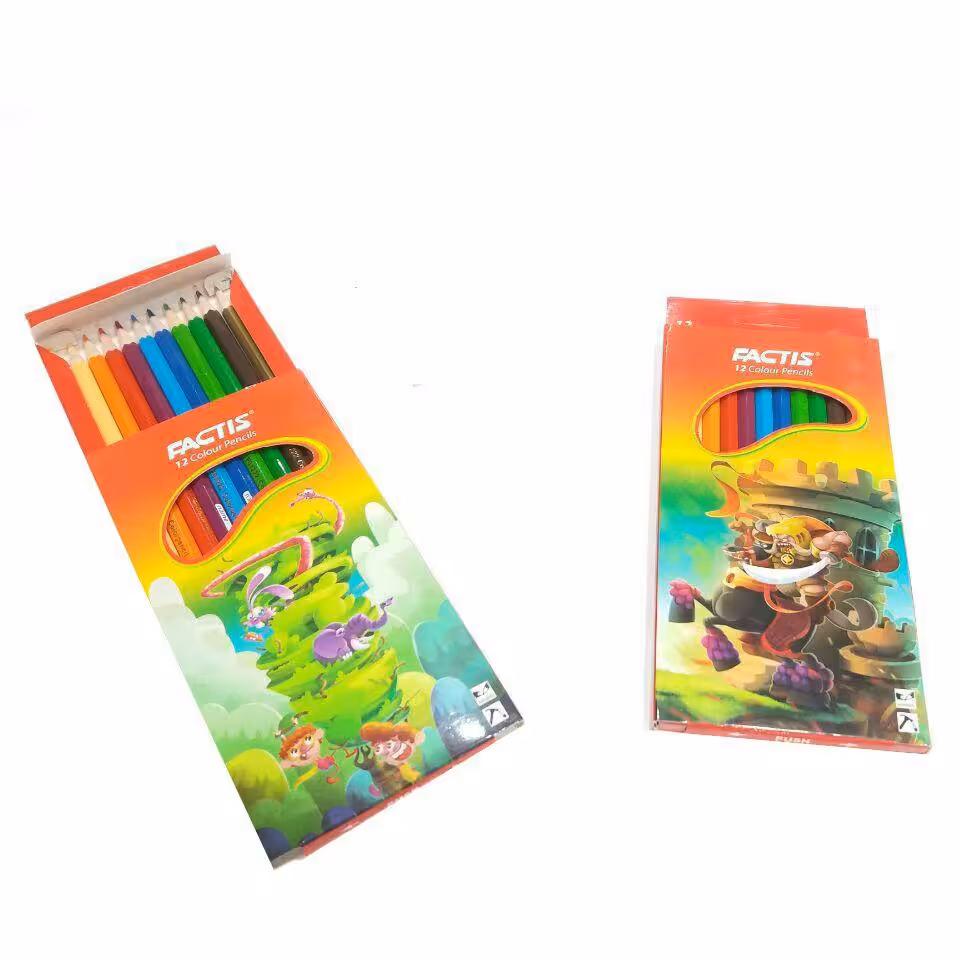 مداد 12 رنگ جعبه مقوایی فکتیس