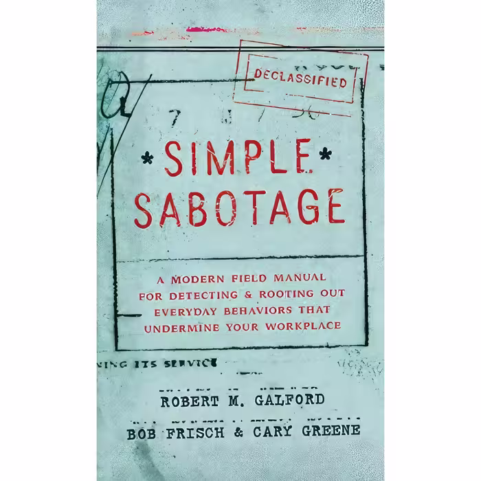 کتاب زبان اصلی Simple Sabotage انتشارات HarperOne