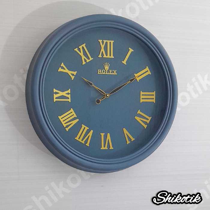 ساعت دیواری صفحه تمام چوب  مدل  عدد یونانی ROLEX