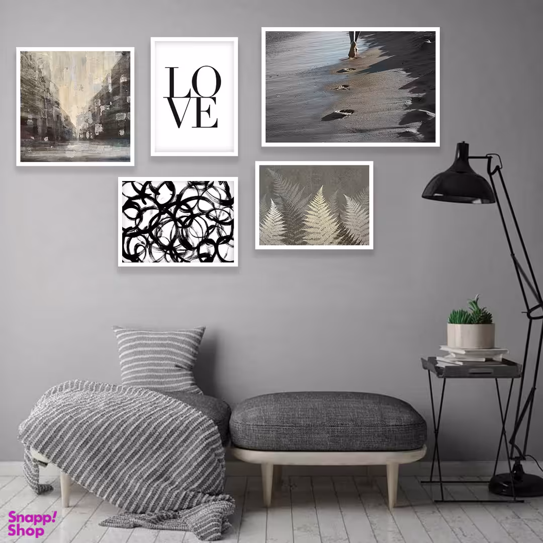 تابلو بکلیت مدل طرح کنار ساحل و ارامش W-963  مجموعه 5 عددی