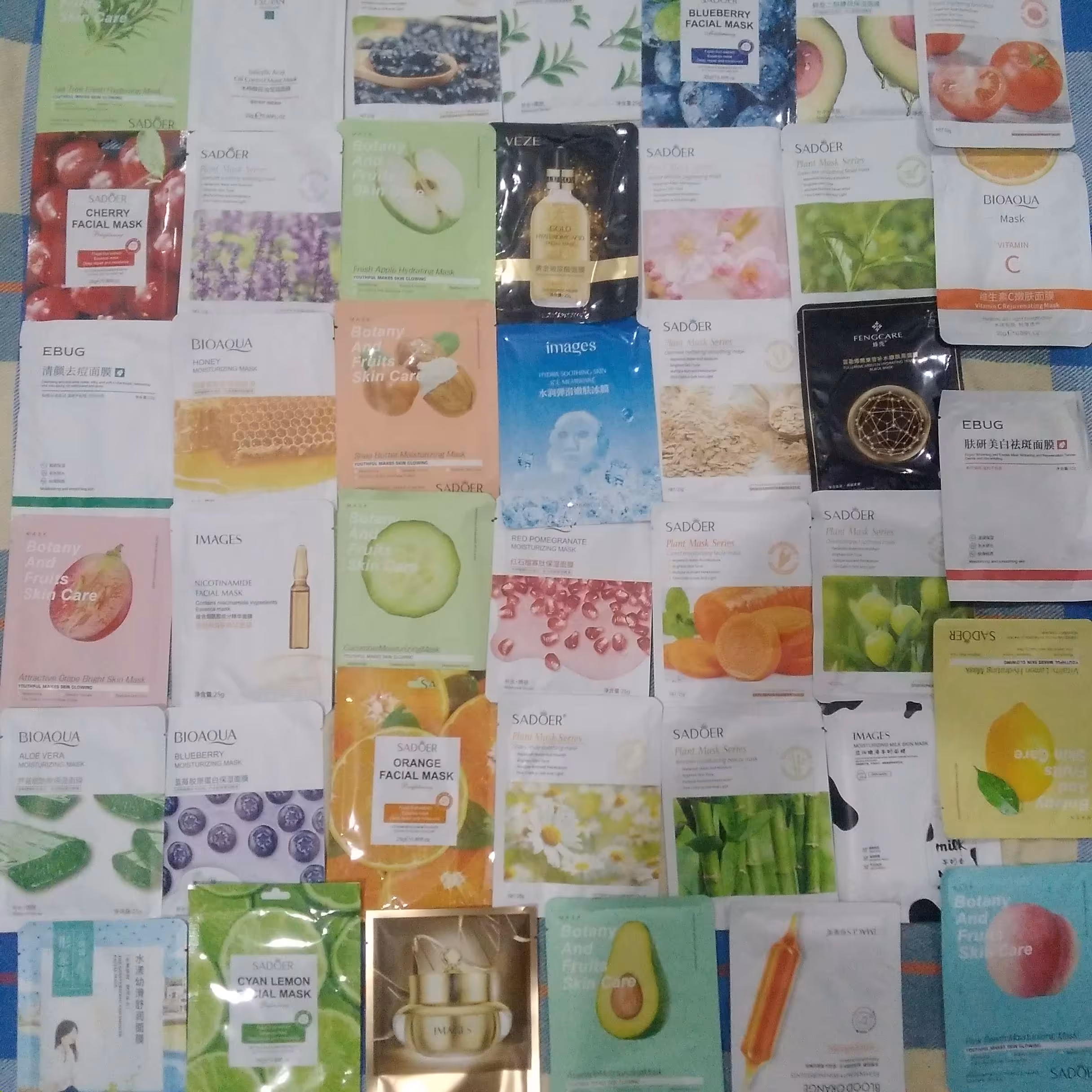 پک 40 عددی ماسک ورقه ای چهل عدد ماسک ورقه ای مختلف ارسال بصورت رندوم 