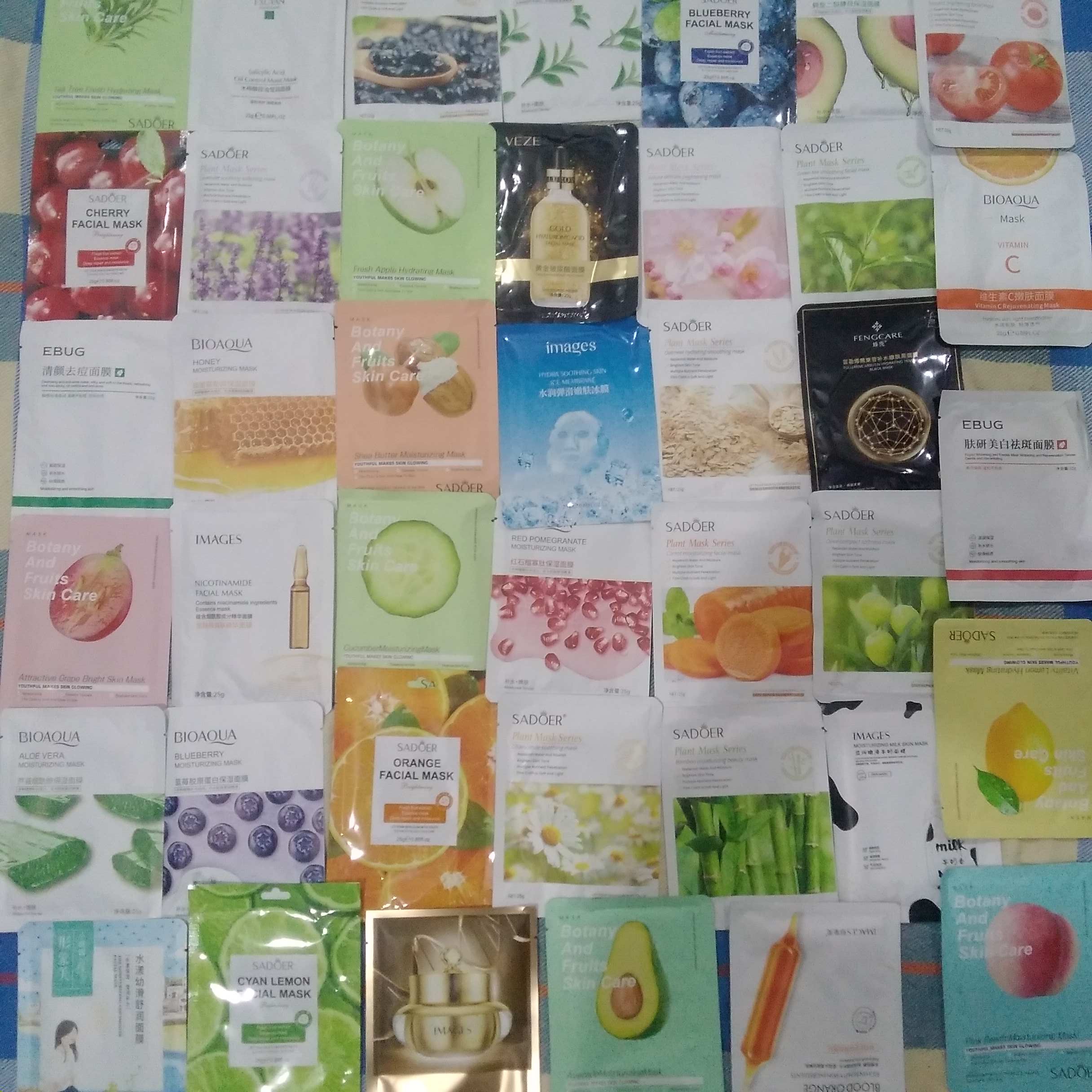 پک 40 عددی ماسک ورقه ای چهل عدد ماسک ورقه ای مختلف ارسال بصورت رندوم 