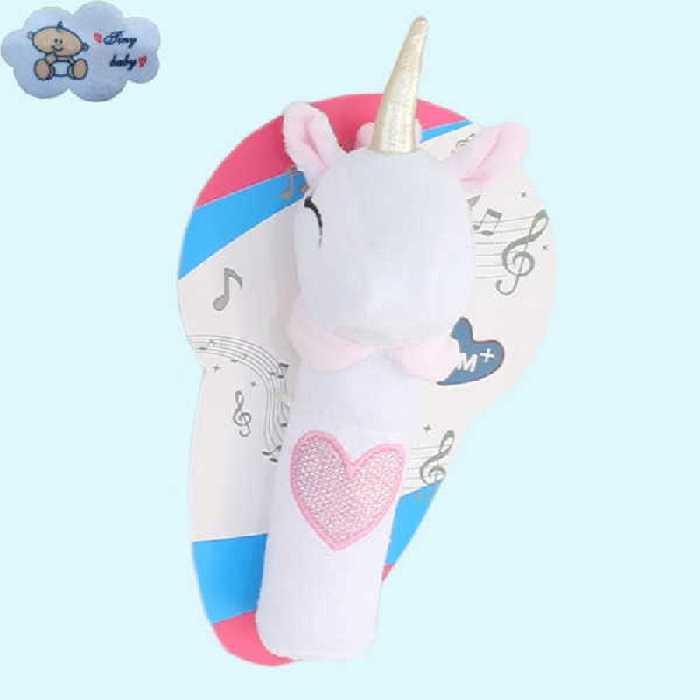 جقجقه کودک مدل تک شاخ-بدون پرز و الکتریسیته ساکن-صادراتی-رنگ صورتی.