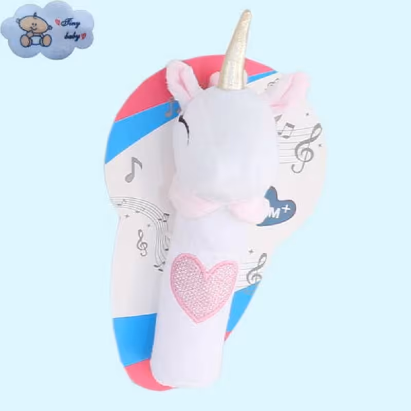 جقجقه کودک مدل تک شاخ-بدون پرز و الکتریسیته ساکن-صادراتی-رنگ صورتی.