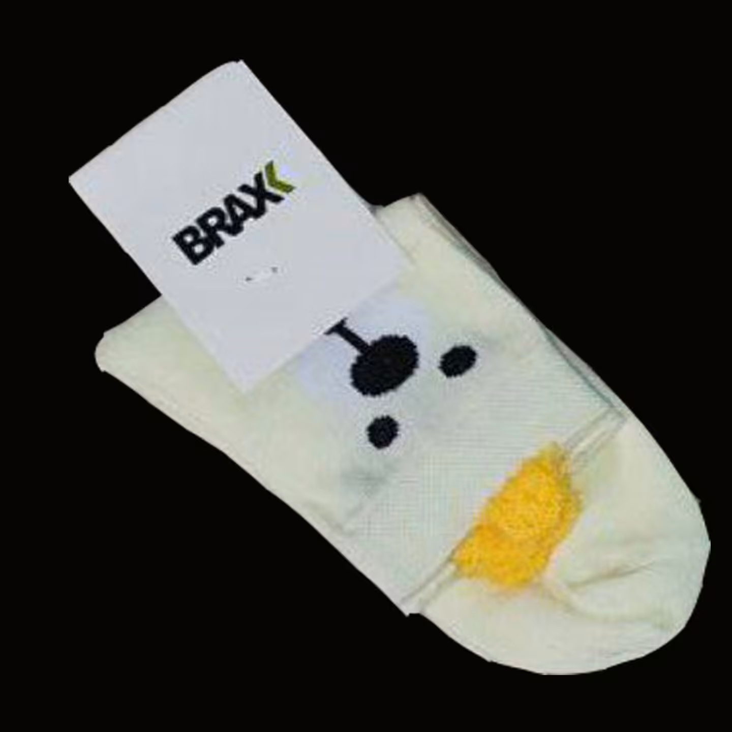 جوراب پسرانه طرح خرس رنگ لیمویی