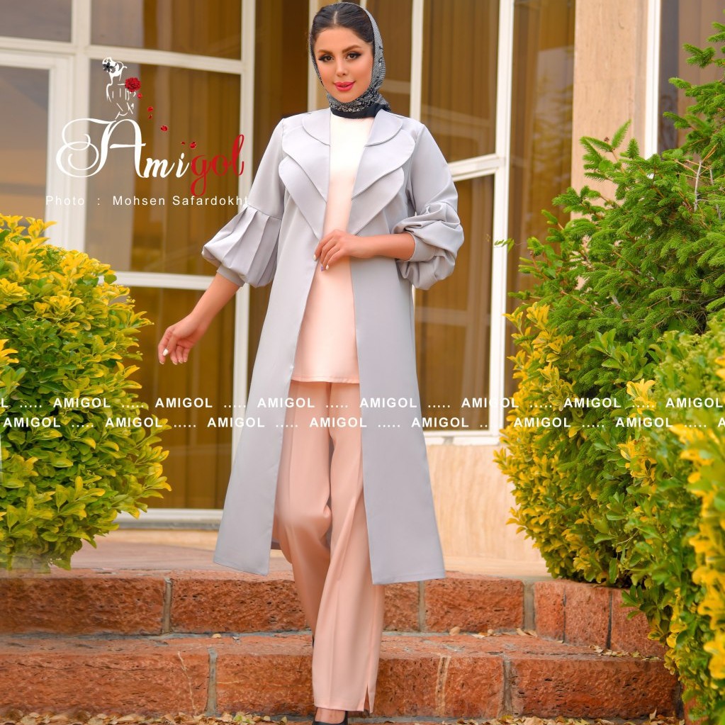مانتو سه تیکه مدل آمیگل ترنم