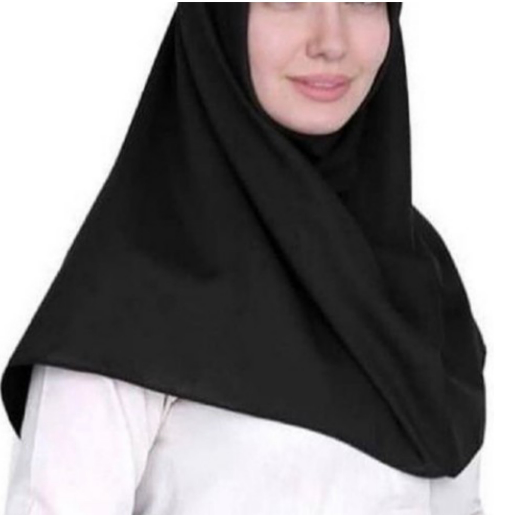 مقنعه مشکی جنس نخی اعلا قواره 80 مناسب بانوان شاغل