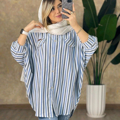 مانتو پانچو راه راه زنانه