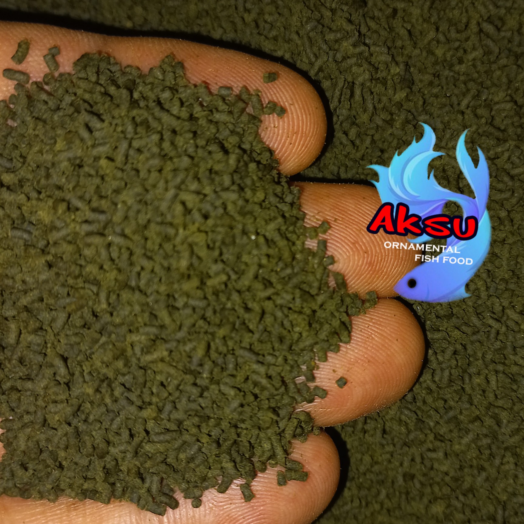 غذای ماهی جلبکی 1 میل بیومار زیرابی اسپیرولینا 25 درصد ابشیرین و اب شور دلقک و تروفئوس و 100 گرمی