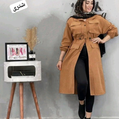 مانتو بلند جیب پاکتی