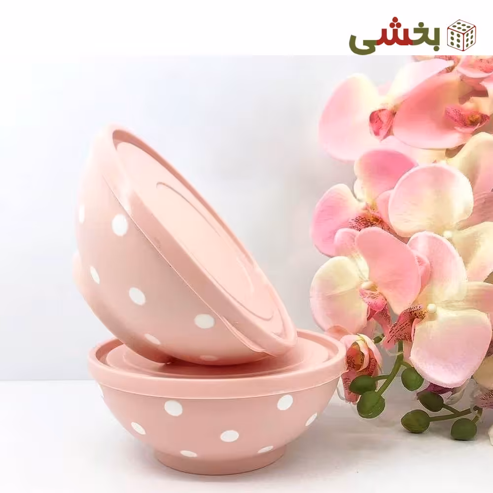 کاسه 2 تکه خالدار درب دار 1500