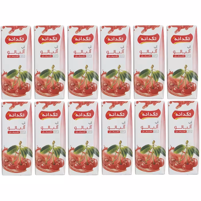 آب آلبالو تکدانه -200 میلی لیتر بسته 12 عددی