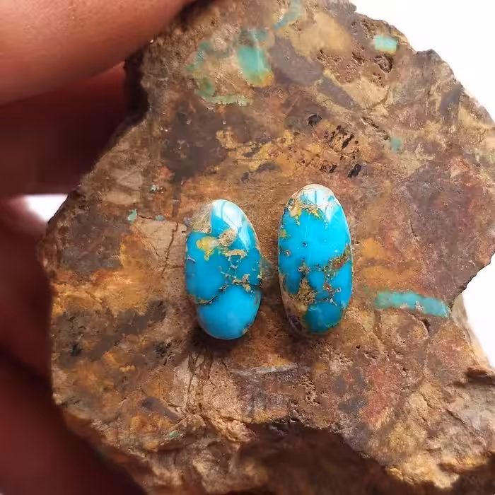 سنگ فیروزه مدل NC-162 فیروزه اصل نیشابورمجموعه 2 عددی