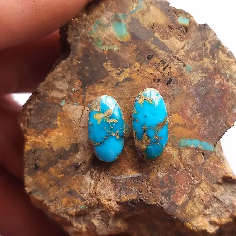 سنگ فیروزه مدل NC-162 فیروزه اصل نیشابورمجموعه 2 عددی