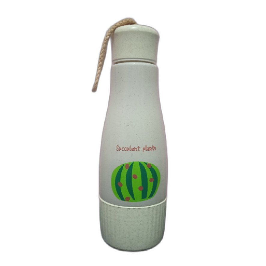 قمقمه شیشه ای بولینگی طوسی طرح هندوانه 400 cc