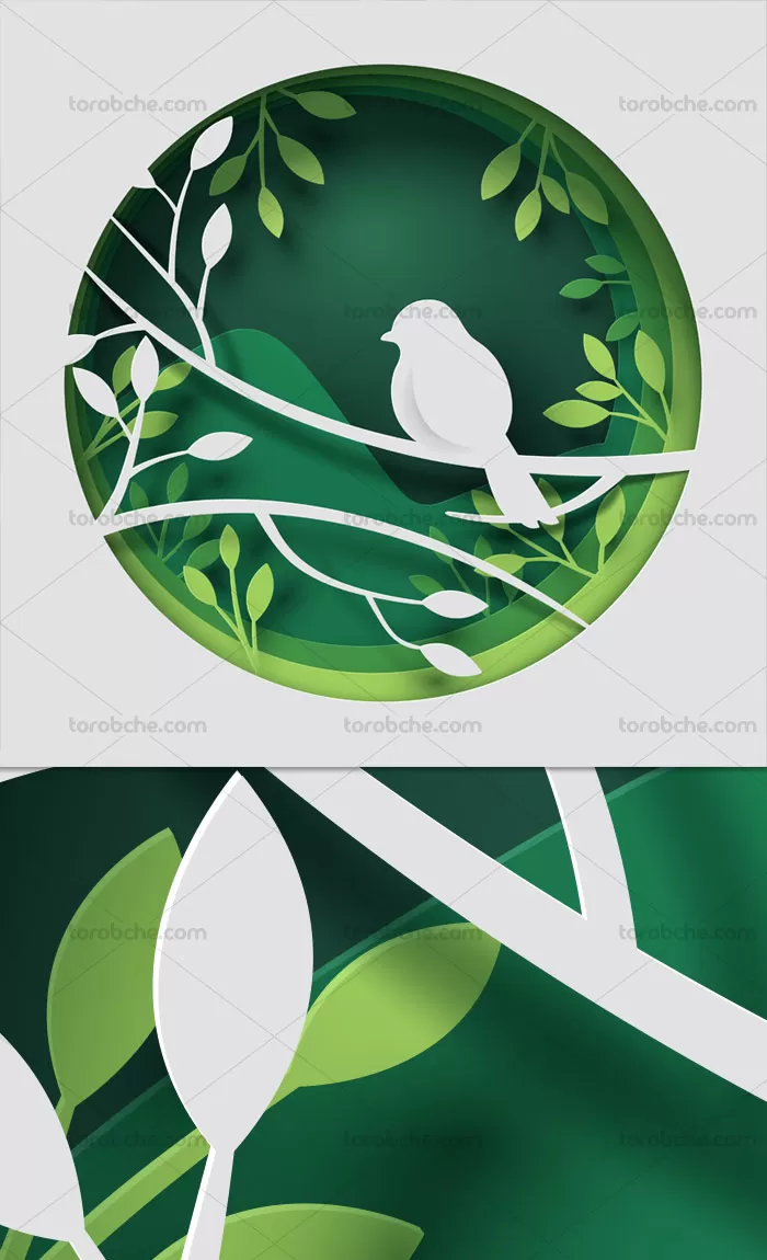 وکتور پس زمینه پرنده کاغذی | گرافیک با طعم تربچه