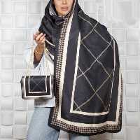 ست کیف پاسپورتی جیر و شال نخی  