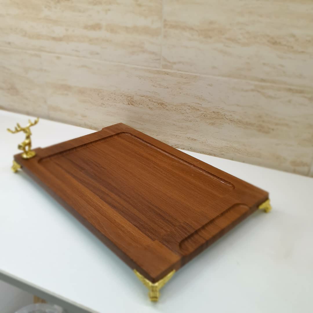 سینی مستطیل کوچک طرح چوب گوزنی