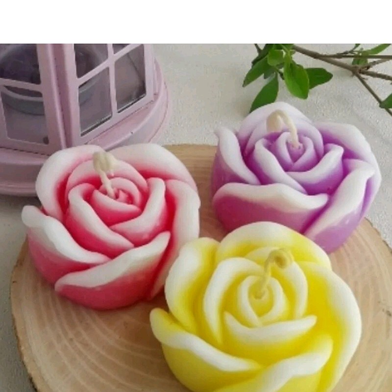 شمع گل رز پک 10عددی دررنگ های متنوع