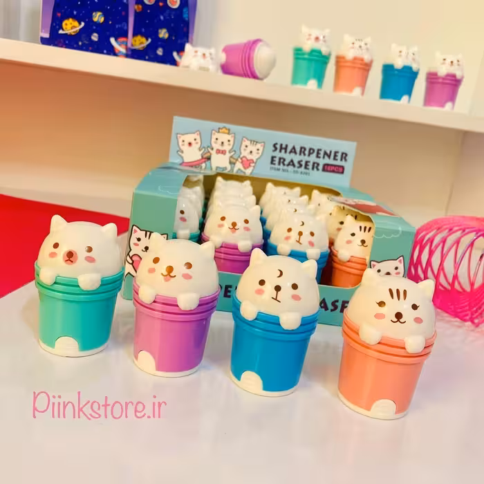لوازم تحریر   پاکن و تراش گربه سطلی 