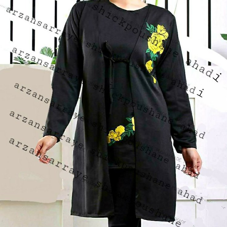 مانتو
طرح گل رز پارچه جودون
مشکی تک