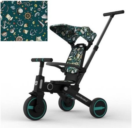 سه چرخه کودک یونی بیبی 7 کاره کابین سایز صندلی چرخشی 360 درجه با کمربند و گارد محافظ uonibaby 7in1