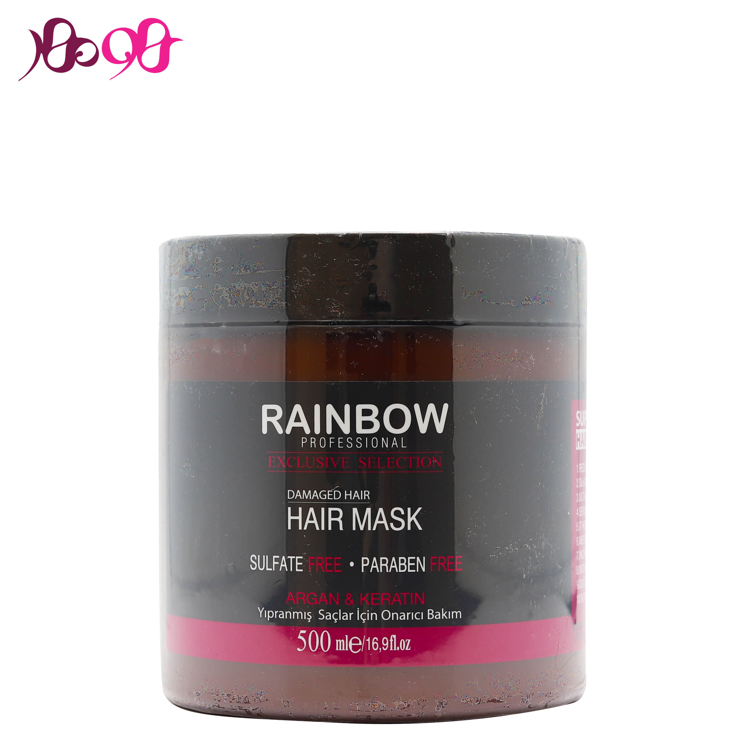 ماسک مو بدون سولفات رینبو قرمز حاوی آرگان و کراتین - RAINBOW
