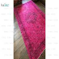 فرش دستباف وینتیج صورتی از فرش لیا