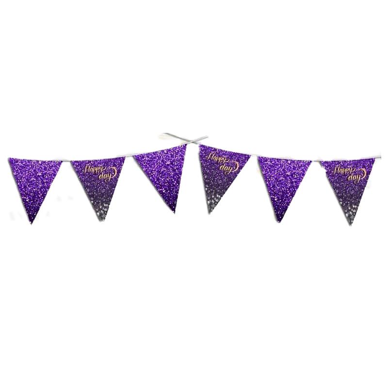 ریسه تم تولد هپی دی بنفش