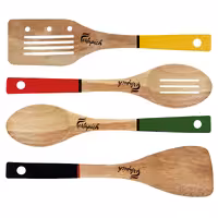 سرویس کفگیر و ملاقه  چوبی 4 پارچه فرتاپیچ کد 18