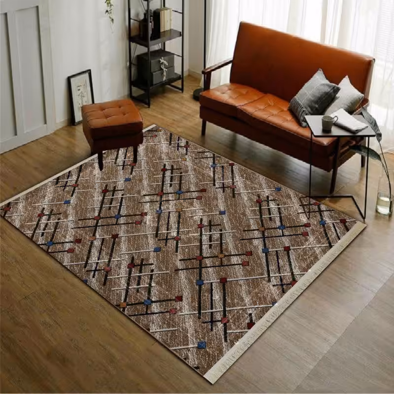 گلیم فرش ماشینی طرح 816 بژ سایز 80 در 120سانتی متر 