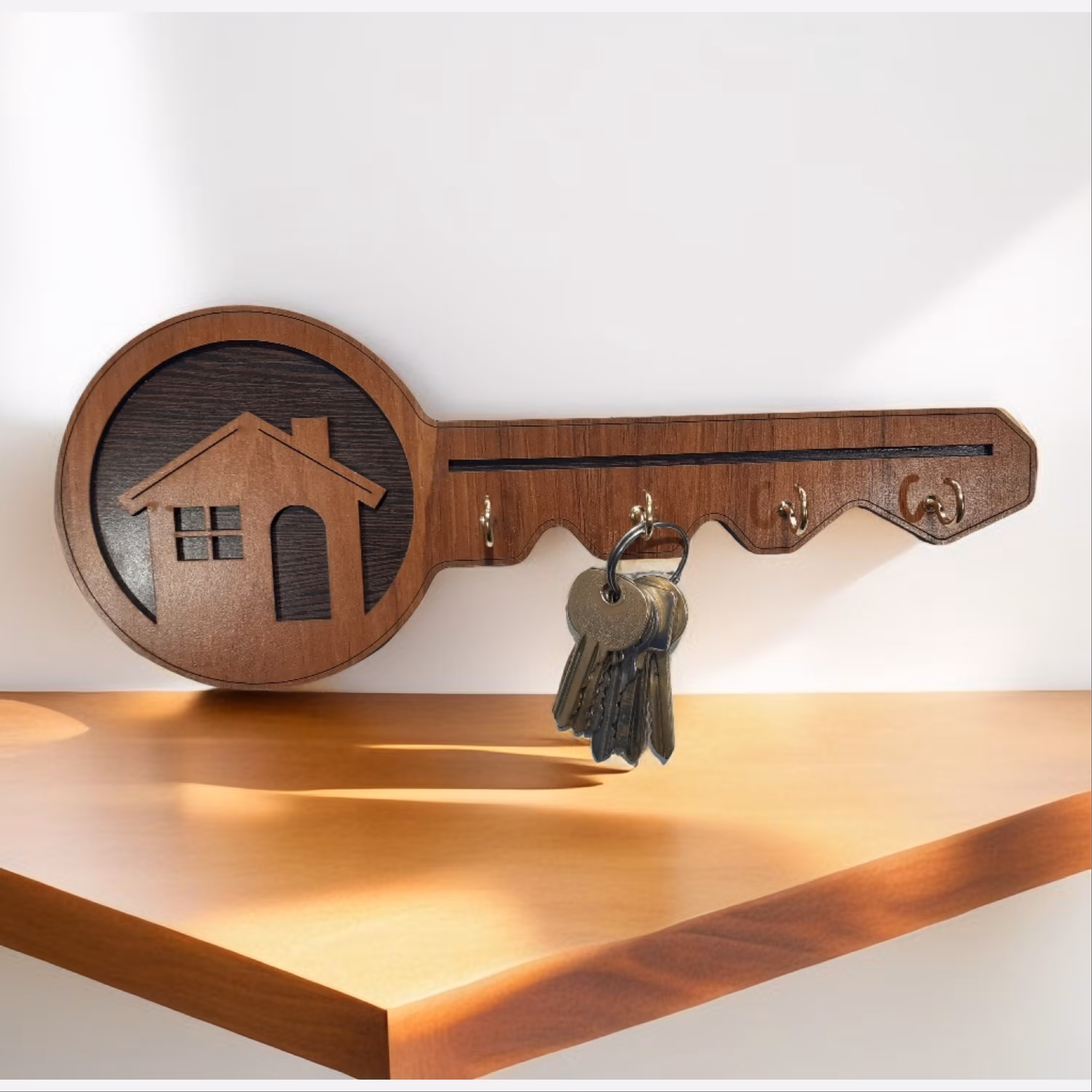 جاکلیدی دیواری چوبی طرح کلید