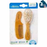 ست شانه و برس چوبی نوزاد برند دکتر براونز Dr Browns