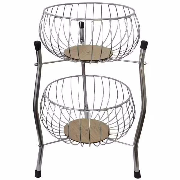 سبد سیب زمینی و پیازی دو طبقه استیل