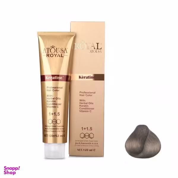 رنگ مو آتوسا رویال (Atousa Royal) شماره 8.2 حجم 120 میلی‌لیتر رنگ بلوند خاکستری روشن