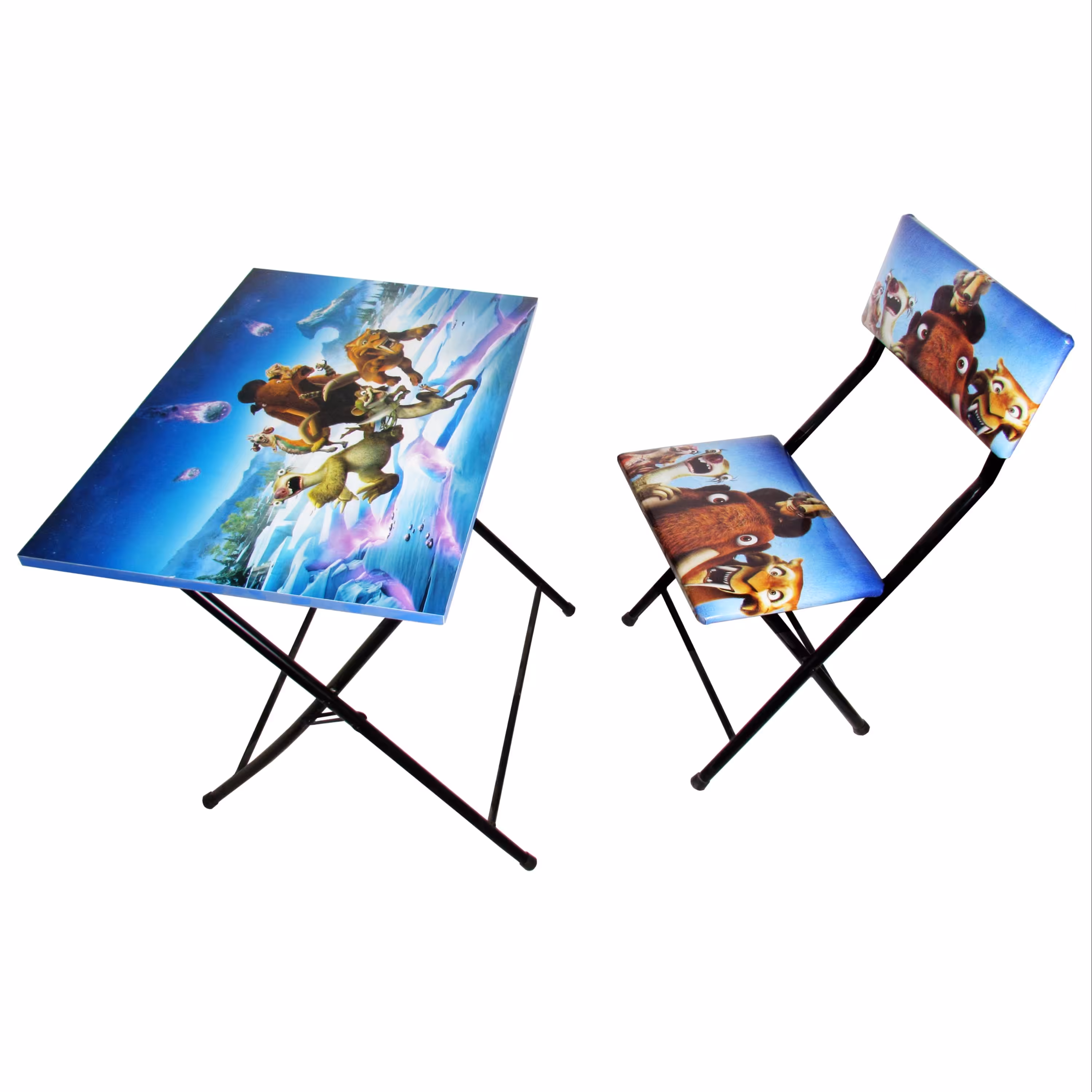 ست میز تحریر با صندلی میزیمو طرح عصر یخبندان کد 201