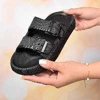 دمپایی نارسیس سایز 37  تا 40 برند پاپا رنگ مشکی 