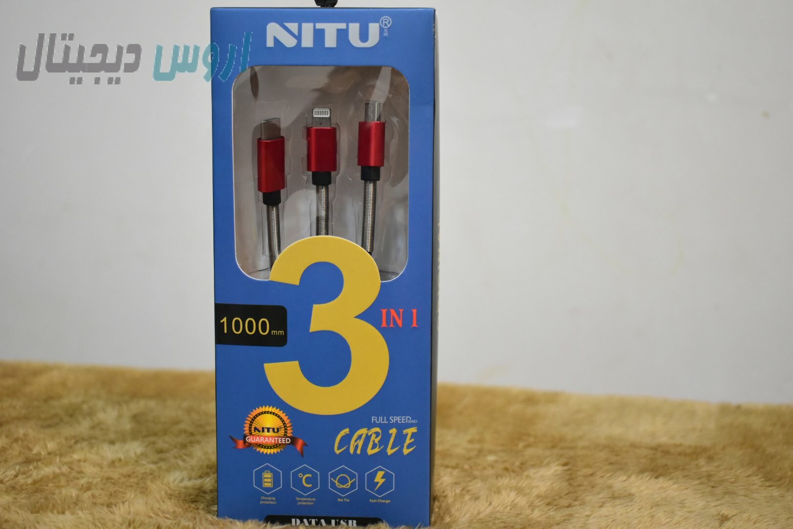 کابل شارژ سه کاره لایتنینگ، میکرو USB و تایپ-سی NITU مدل UC005
