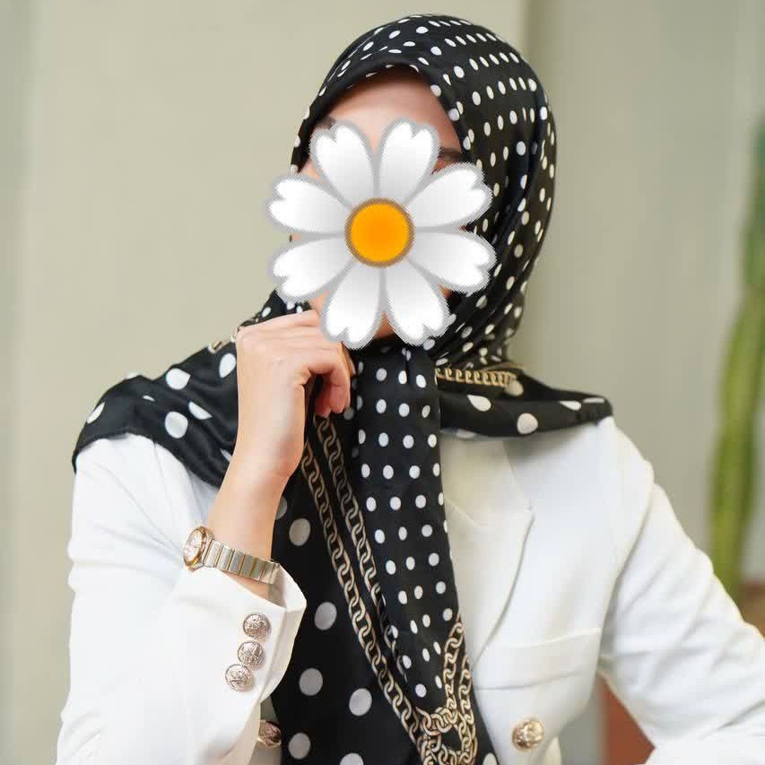 روسری زنانه مجلسی خالخالی توپی