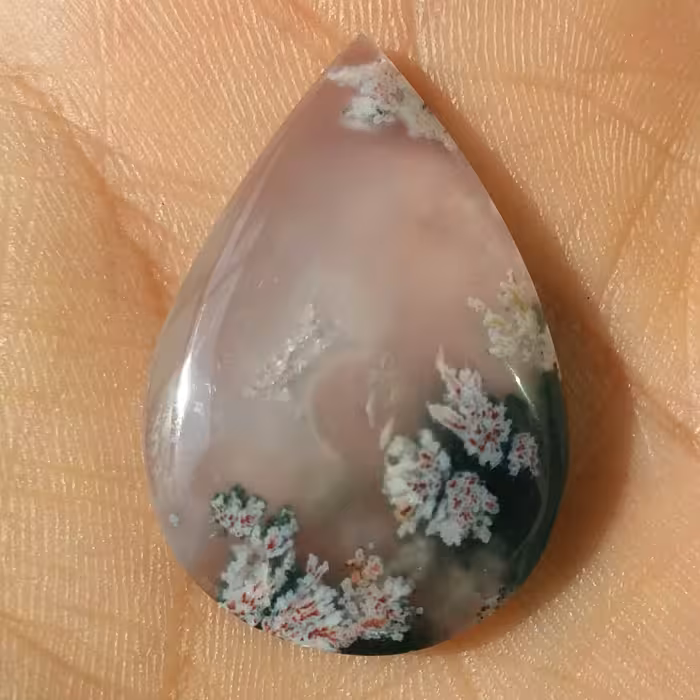 نگین شجر شکوفه 7رنگ زمینه سوسنی تراش فانتزی پولیش ایینه ای  بی نظیر 