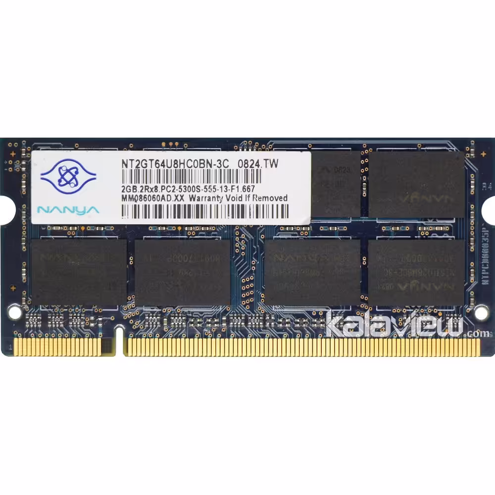 رم لپ تاپ نانیا 2GB مدل DDR2 باس 667MHZ-5300 تایوان NT2GT64U8HC0BN-3C تایمینگ CL5