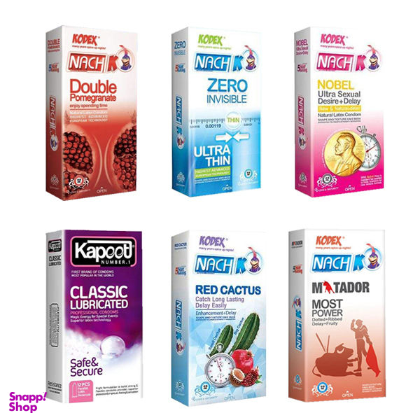 کاندوم ناچ کدکس (Nach-Kodex) مدل Mix مجموعه 5 عددی به همراه کاندوم کاپوت مدل Classic Lubricated بسته 12 عددی