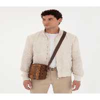 کیف شانه ای چند رنگ مردانه چرمی TABA Pierre Cardin