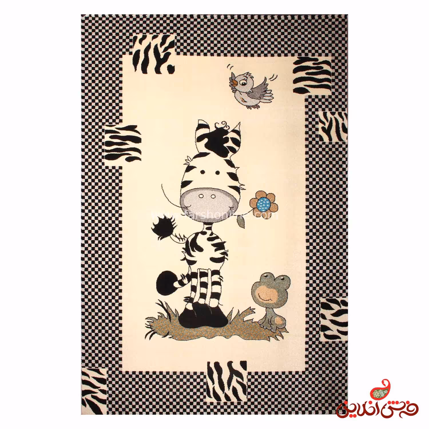 فرش ساوین کد 4057 کرم کودک