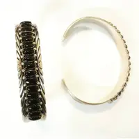 دستبند طلا روس. طرح نعلی. خاص و زیبا رنگ ثابت. (گالری ویداس )بدلیجات 