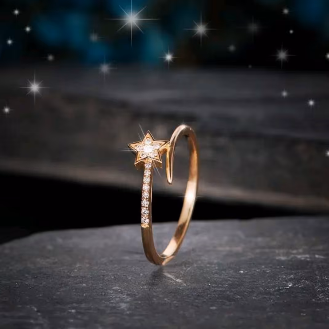 
انگشتر طرح ستاره دنباله دار آبکاری طلا کد B2210