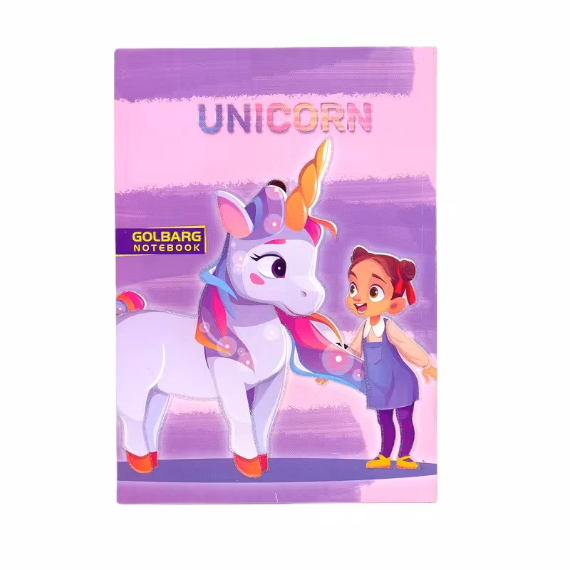 دفتر مشق 100 برگ گلبرگ طرح دختر یونیکورن کد 1