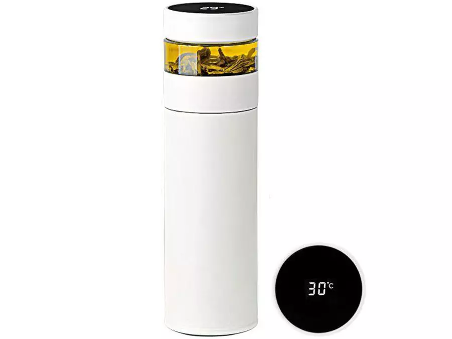 فلاسک دماسنج دار و قابل حمل شیائومی Xiaomi Youpin QUANGE Smart Tea Insulation Mug H8133 (سفید)