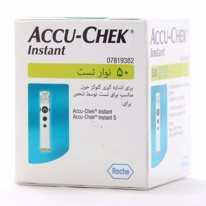 نوار تست قند خون اکیو چک مدل اینستنت بسته 50 عددی