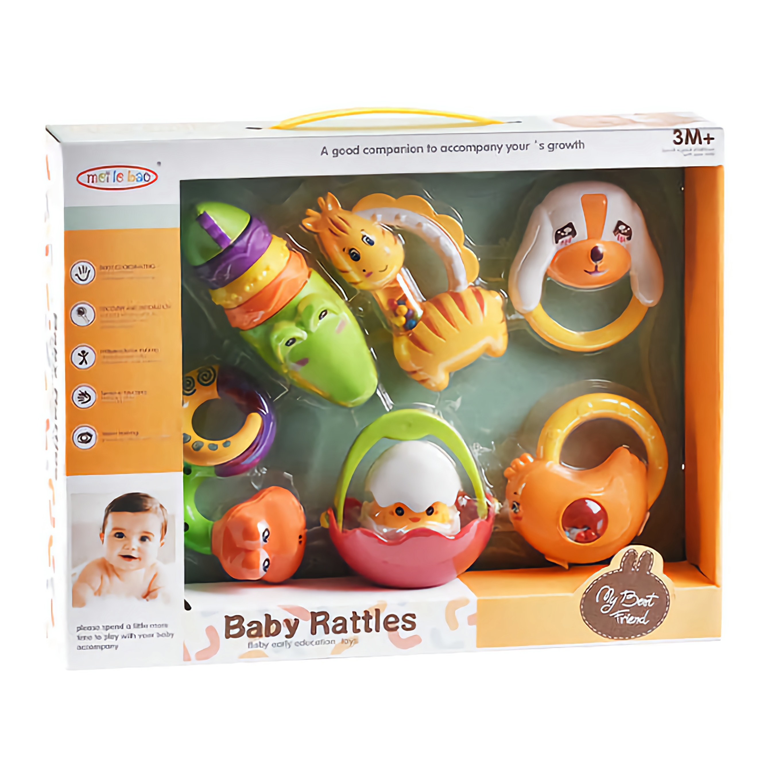 جغجغه مدل baby rattles بسته 6 عددی